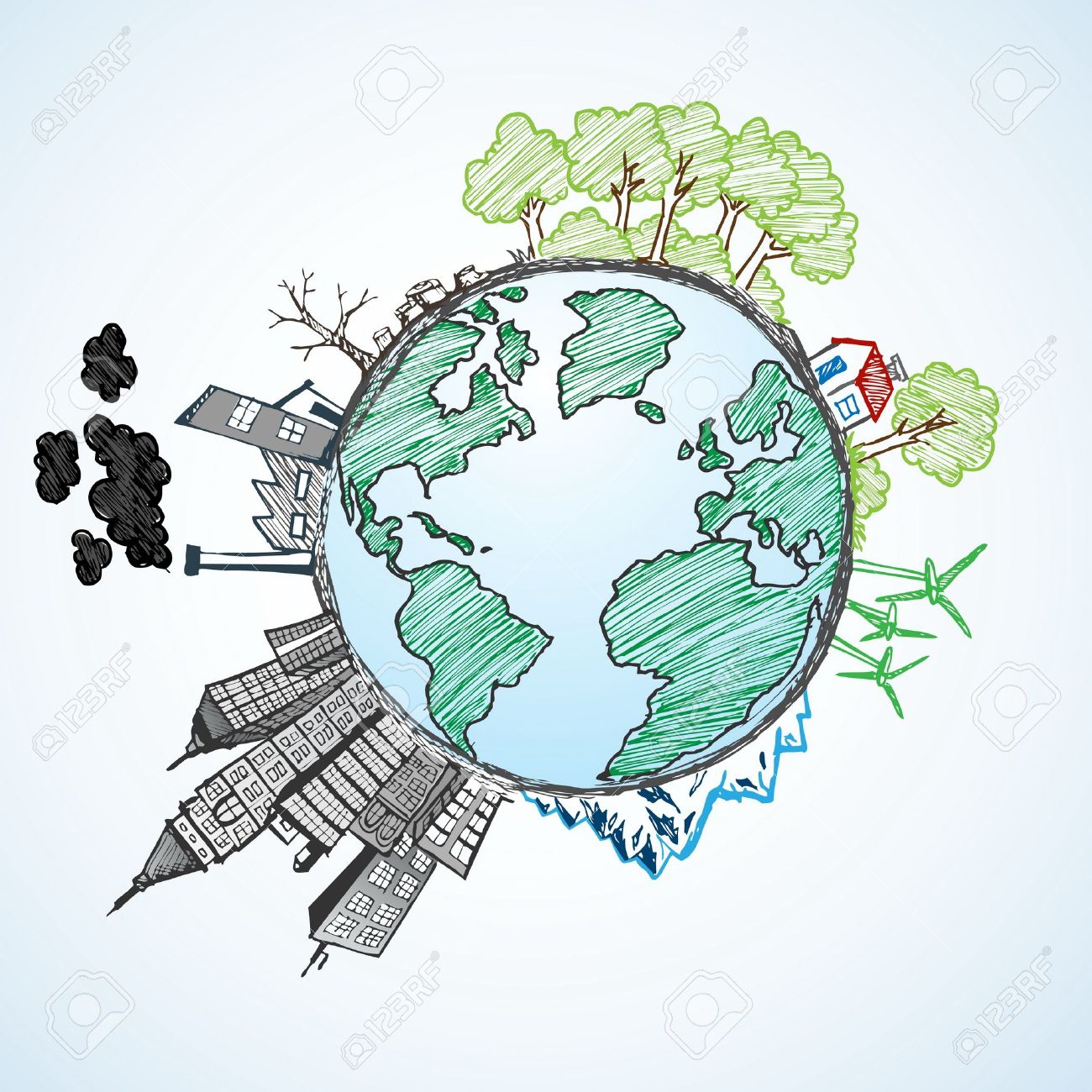 Doodle Images Earth Drawings Save Earth Drawing