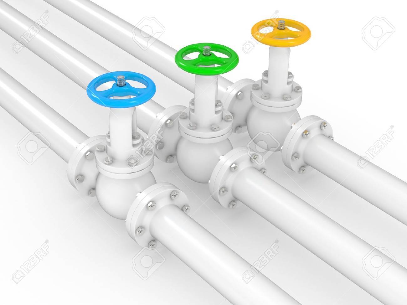 {Armaturen industrie
39} Industrie-Armaturen Von Pipelines, 3D Abbildung Auf Weißem ... | {Armaturen industrie
39}