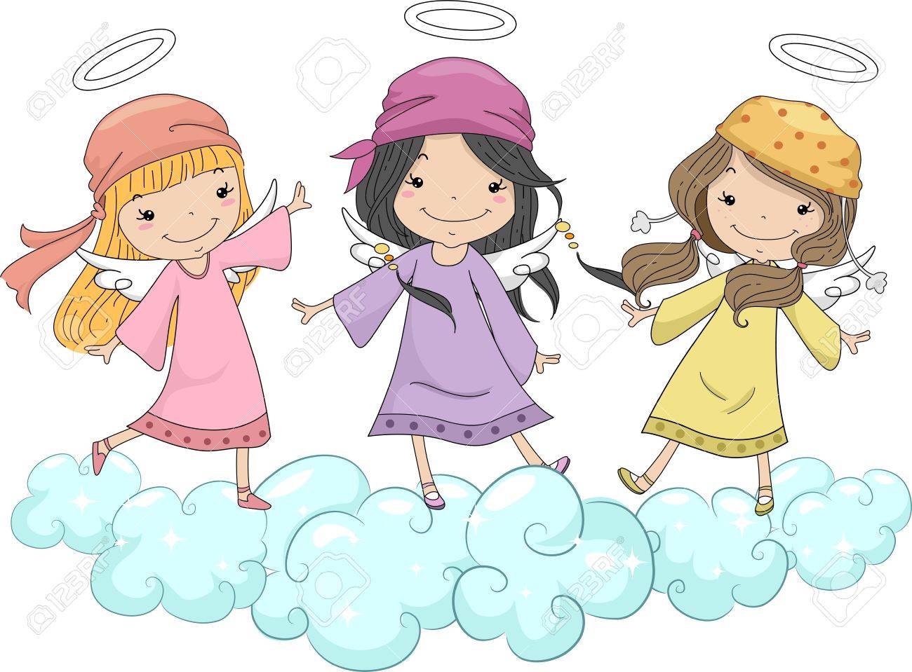 http://previews.123rf.com/images/lenm/lenm1307/lenm130700144/20614984-Illustration-of-Three-Girl-Angels-with-Head-Scarves-Standing-on-Clouds-Stock-Illustration.jpg