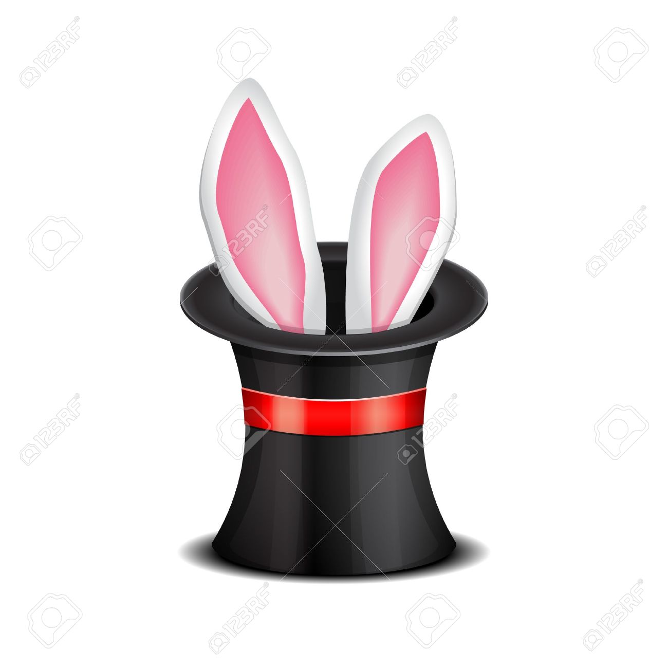 Rabbit in Hat Clip Art