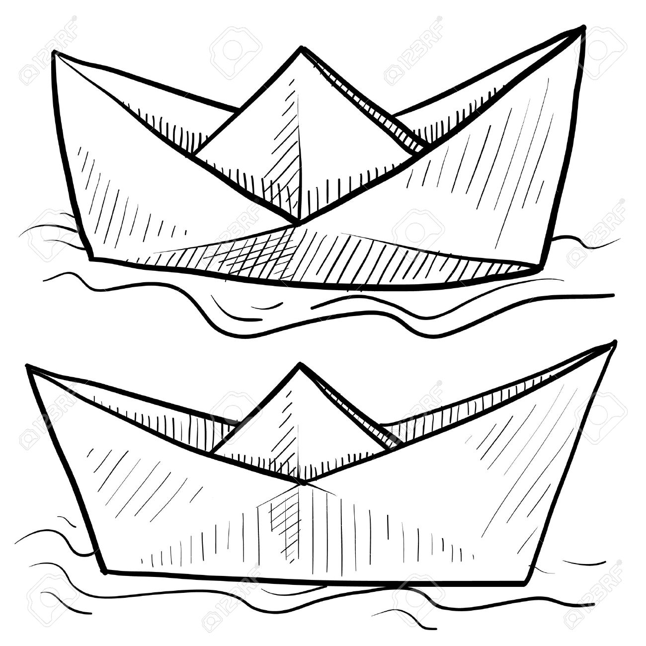 Http Previews 123rf Com Images Lhfgraphics Lhfgraphics1207 Lhfgraphics120700115 14559458 Doodle Style Origami Folded Pape Boat Drawing Paper Boat Boat Tattoo