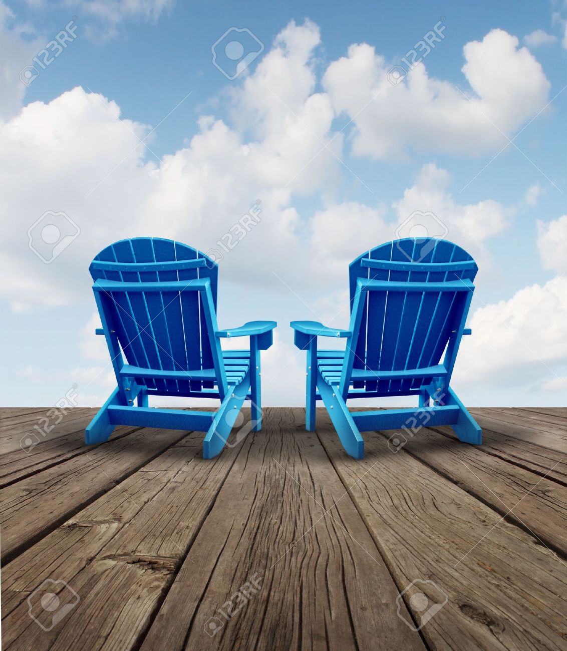 Pensionamento relax e pianificazione finanziaria simbolo con due ...