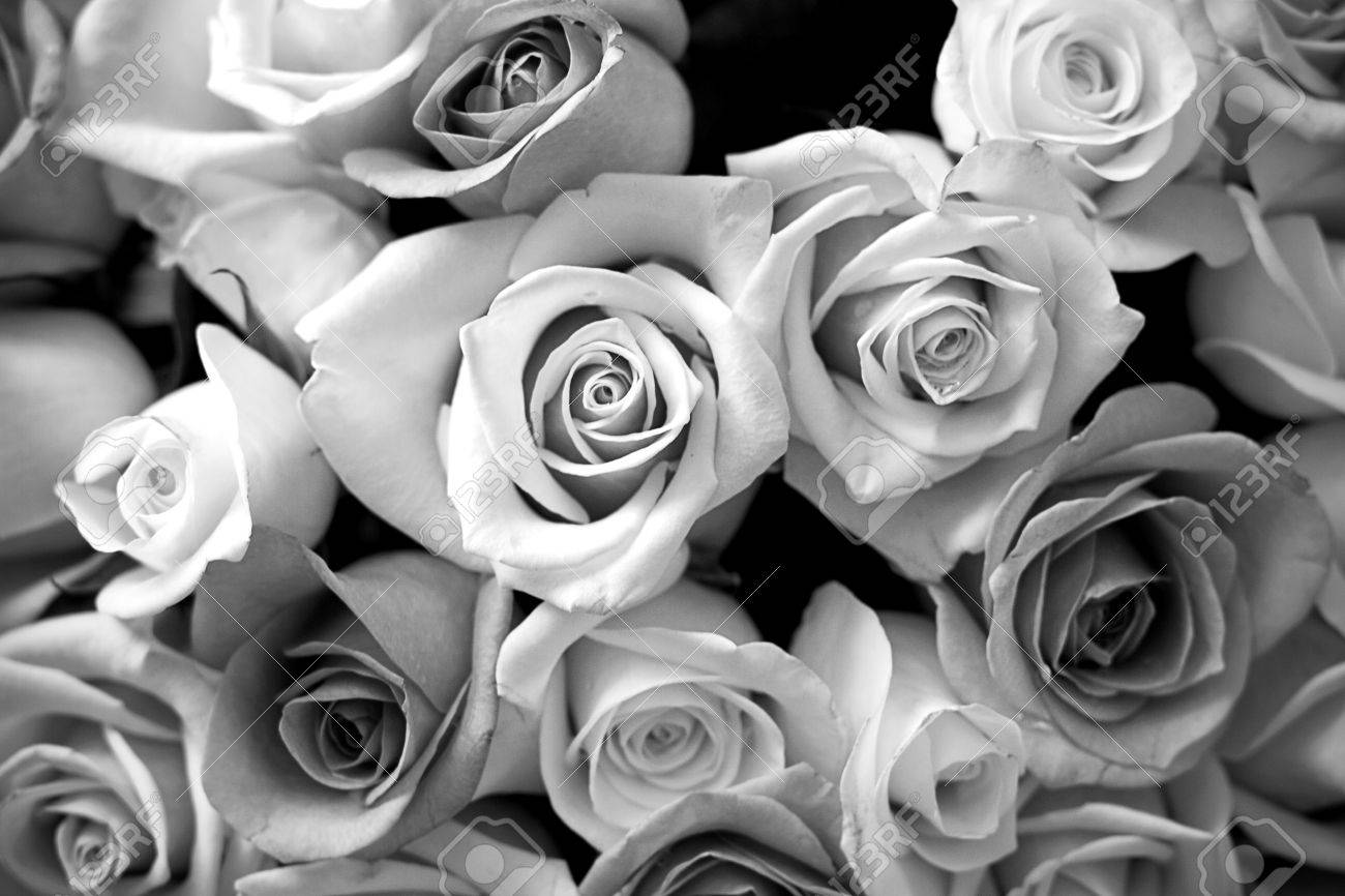 Black And White Rose Bouquet