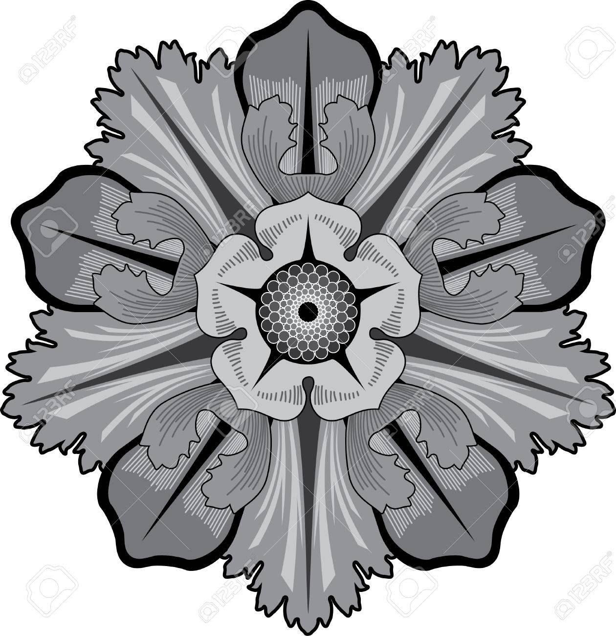 Garnished pattern, vector design, grayscale royalty free cliparts ...