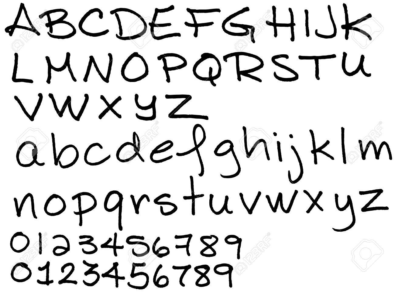 Worksheet Handwritten Alphabet handwritten alphabet scalien in black ink imitation with bleeding on