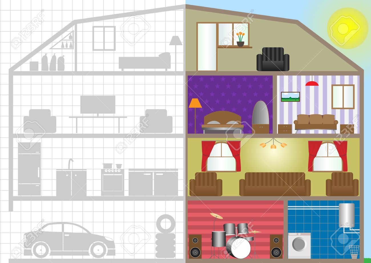 Querschnitt Haus, Gebäudeinnere Plan. Vektor-Illustration ... Querschnitt Haus, Gebäudeinnere Plan. Vektor-Illustration ... size: 1300 x 920 post ID: 4 File size: 0 B