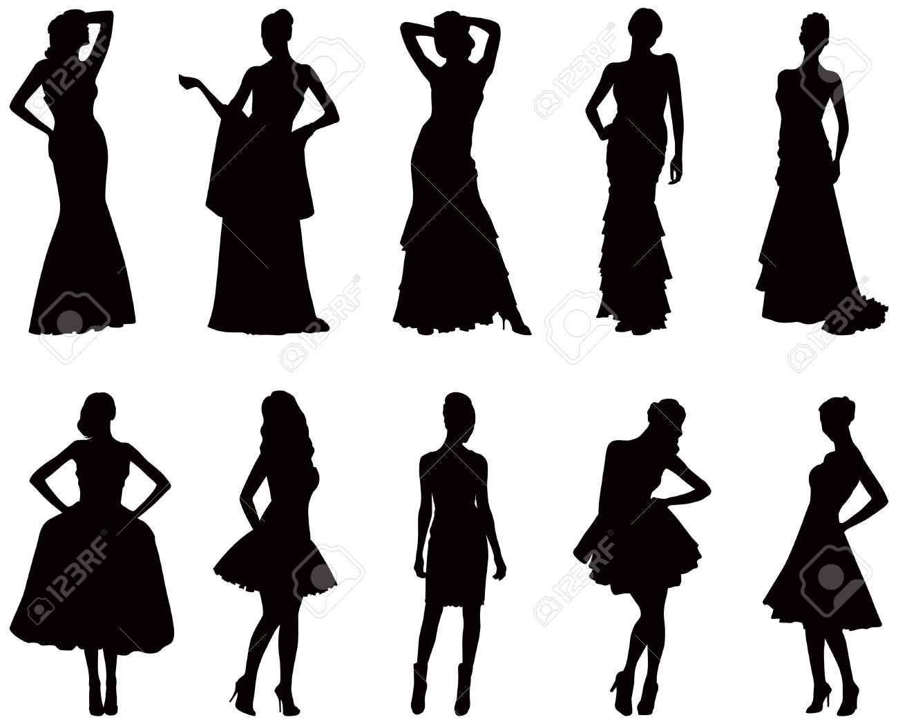 Black Dress Silhouette Clip Art Black Dress Silhouette Clip Art
