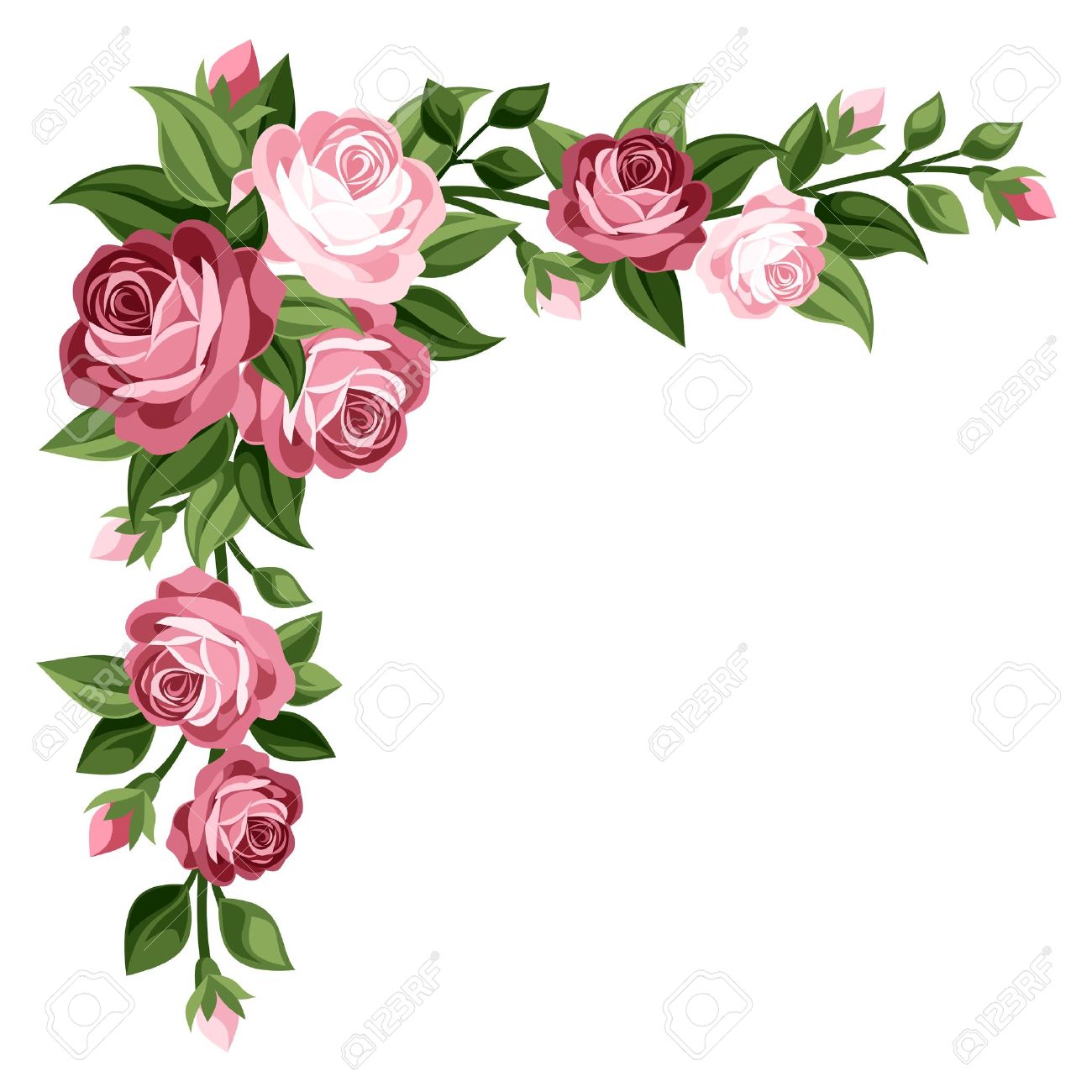 Single Pink Rose Clip Art