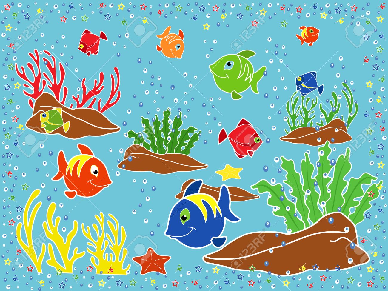 Как нарисовать морских рыбок на морском дне Как нарисовать морских рыбок на морском дне
