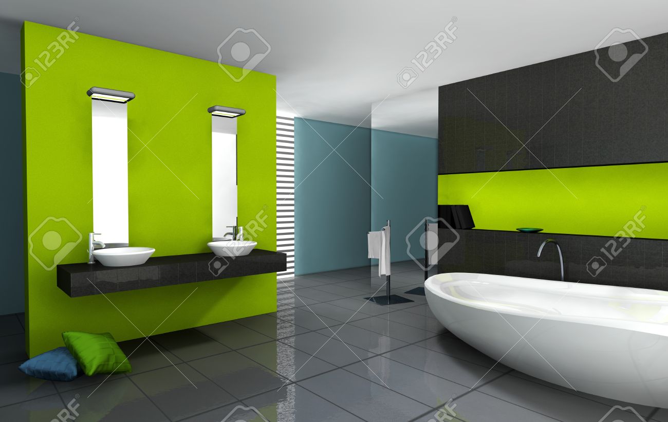 Badezimmer Mit Modernen Und Zeitgenssischen Design Und Mbel
