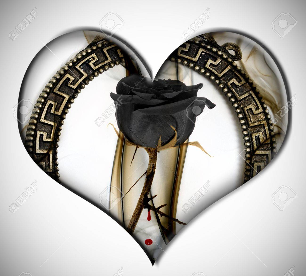 Black Rose And Heart Black Rose And Heart