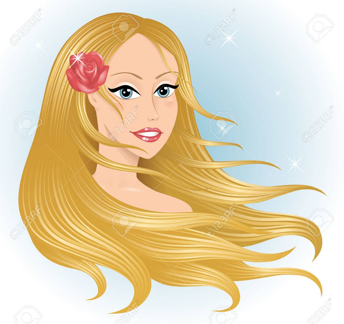 Image result for cartoon images of long hair