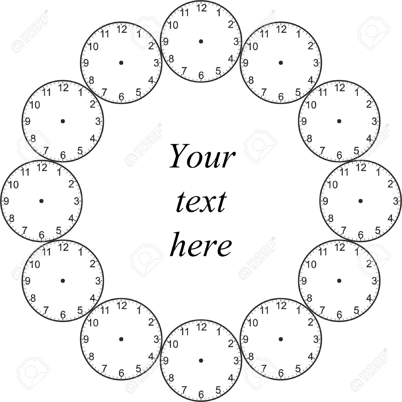 blank clock worksheets