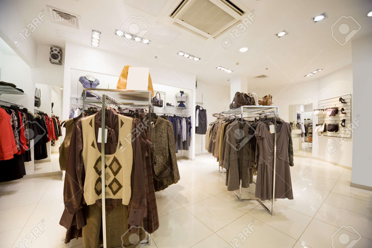 European Clothing Store With Huge Collection Royalty Free Stock