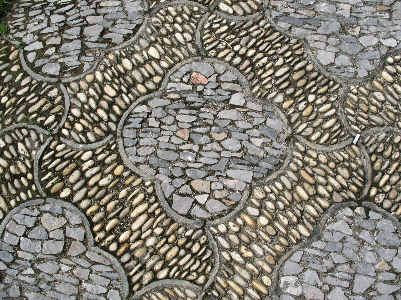 Dettaglio di una pietra o su strada passerella closeup cinese con ...