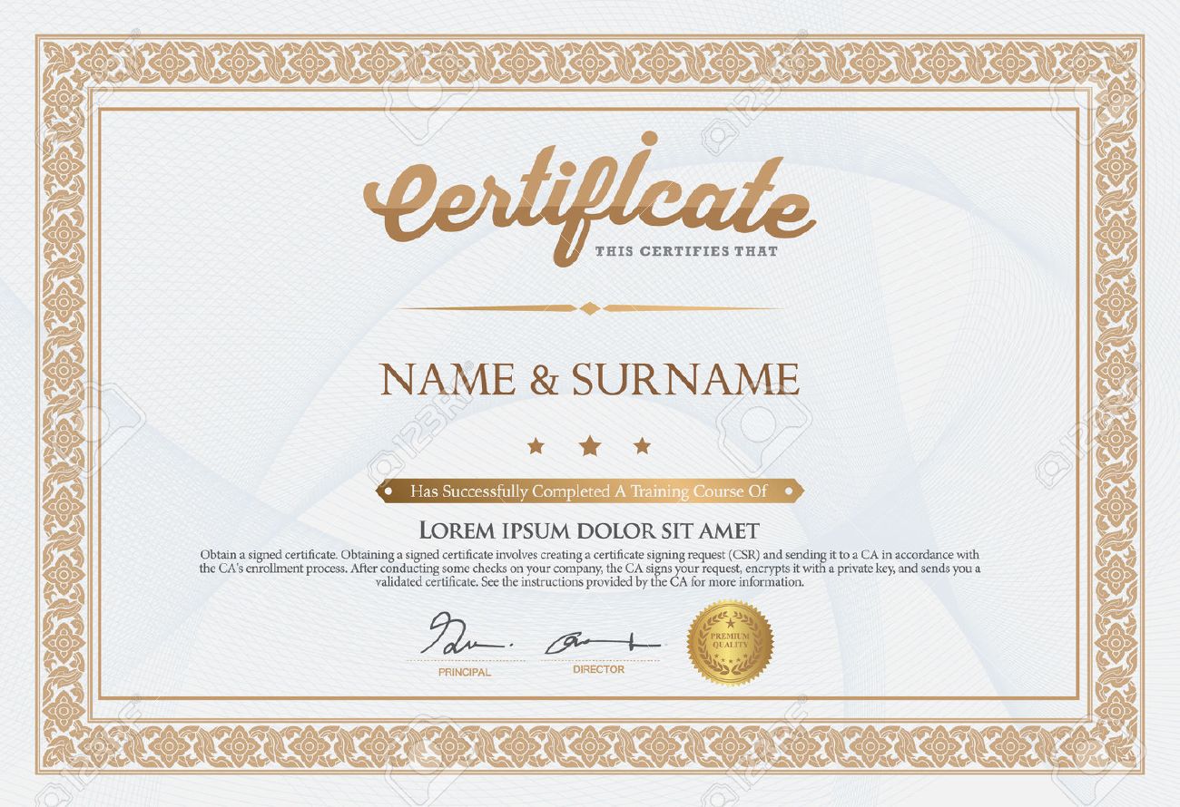 army certificate of completion template