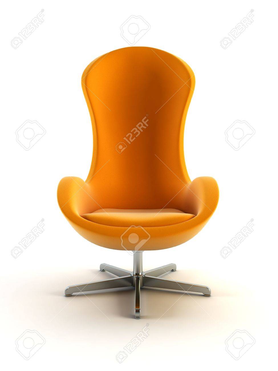 Moderne fauteuil 3d rendering op witte achtergrond royalty vrije ...
