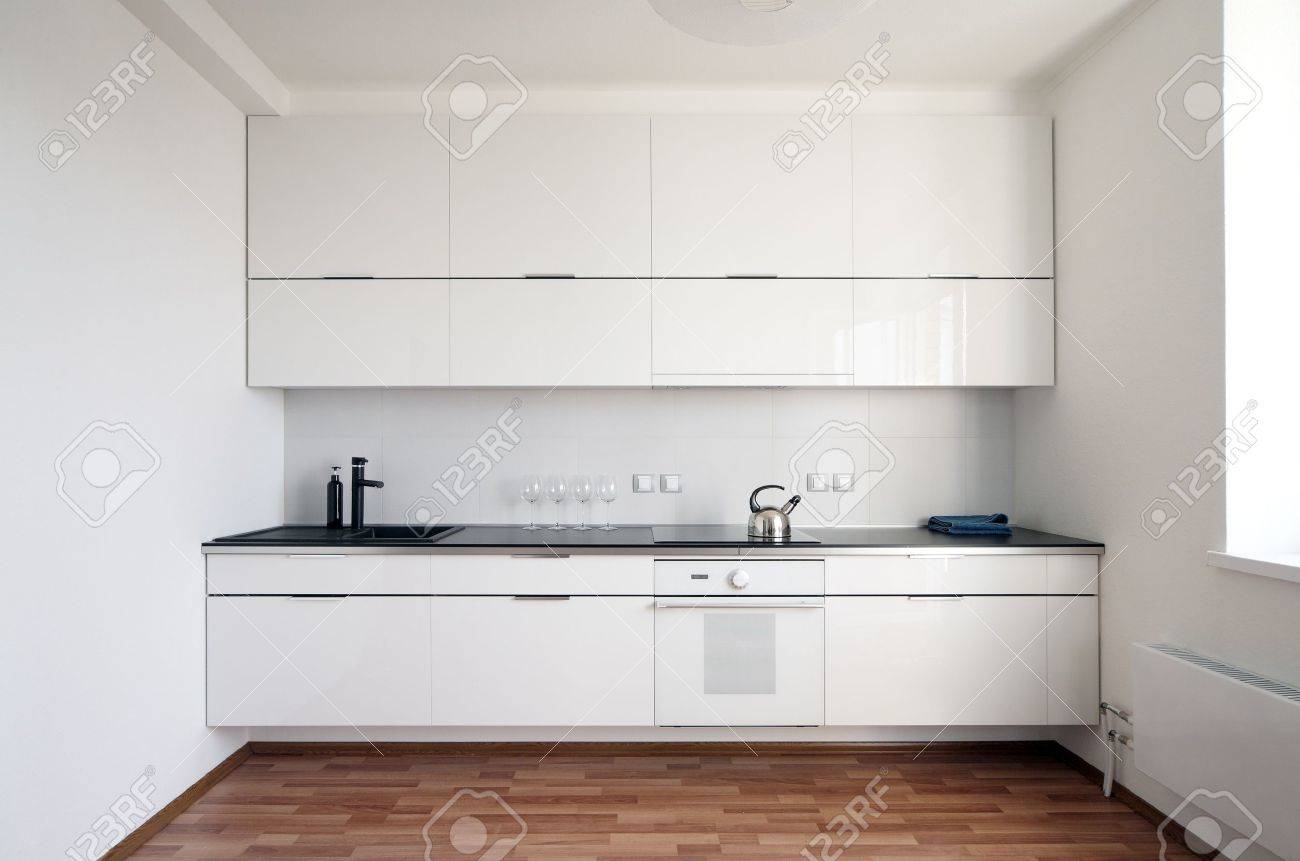 Cucina interni moderni in stile minimalista foto royalty free ...