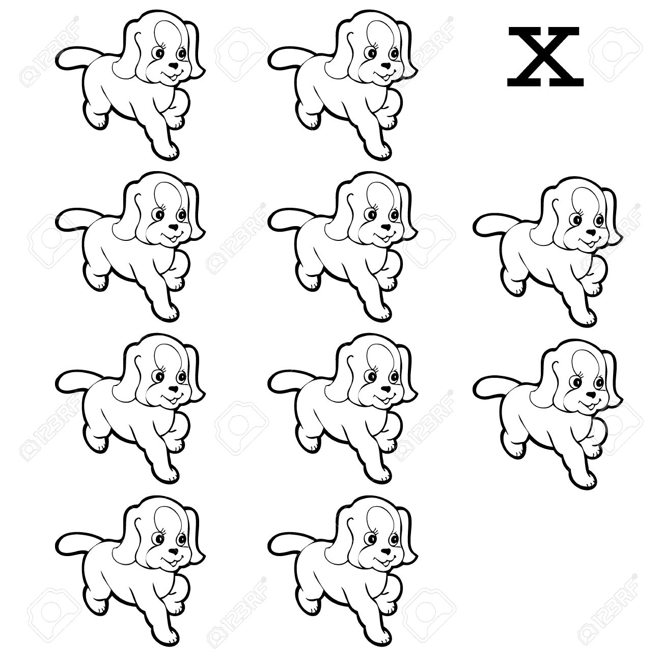 Worksheet Count The Numbers roman numbers with cute cartoon animals to count the number 10 stock vector 27152915