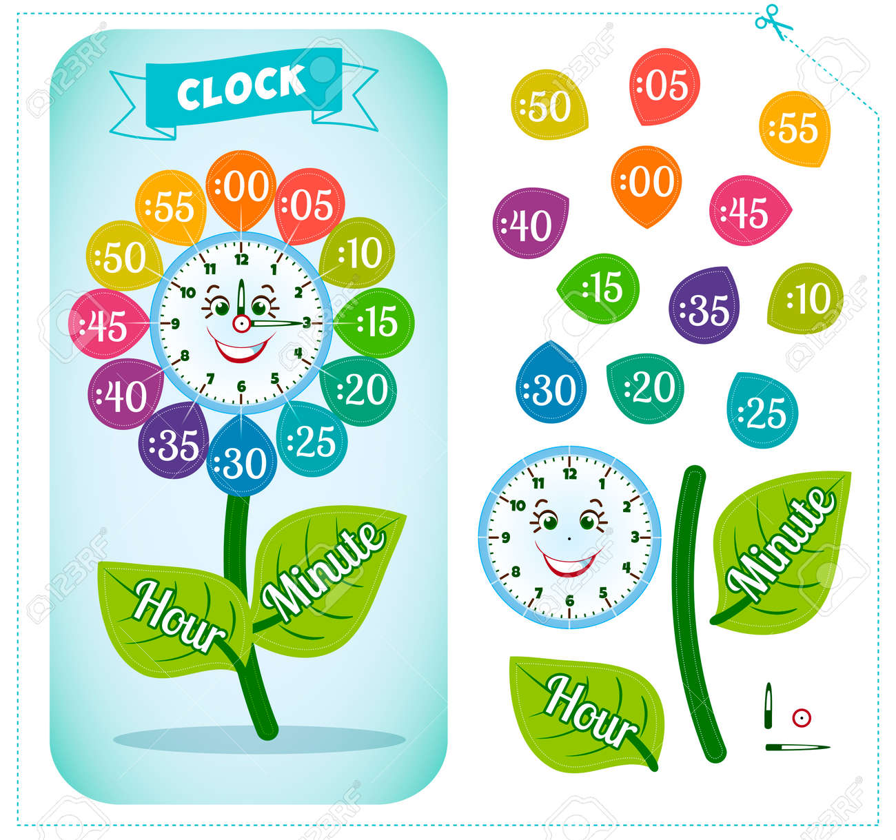 Worksheet Telling The Time For Children telling time worksheet for school kids to identify the clock sticker game for
