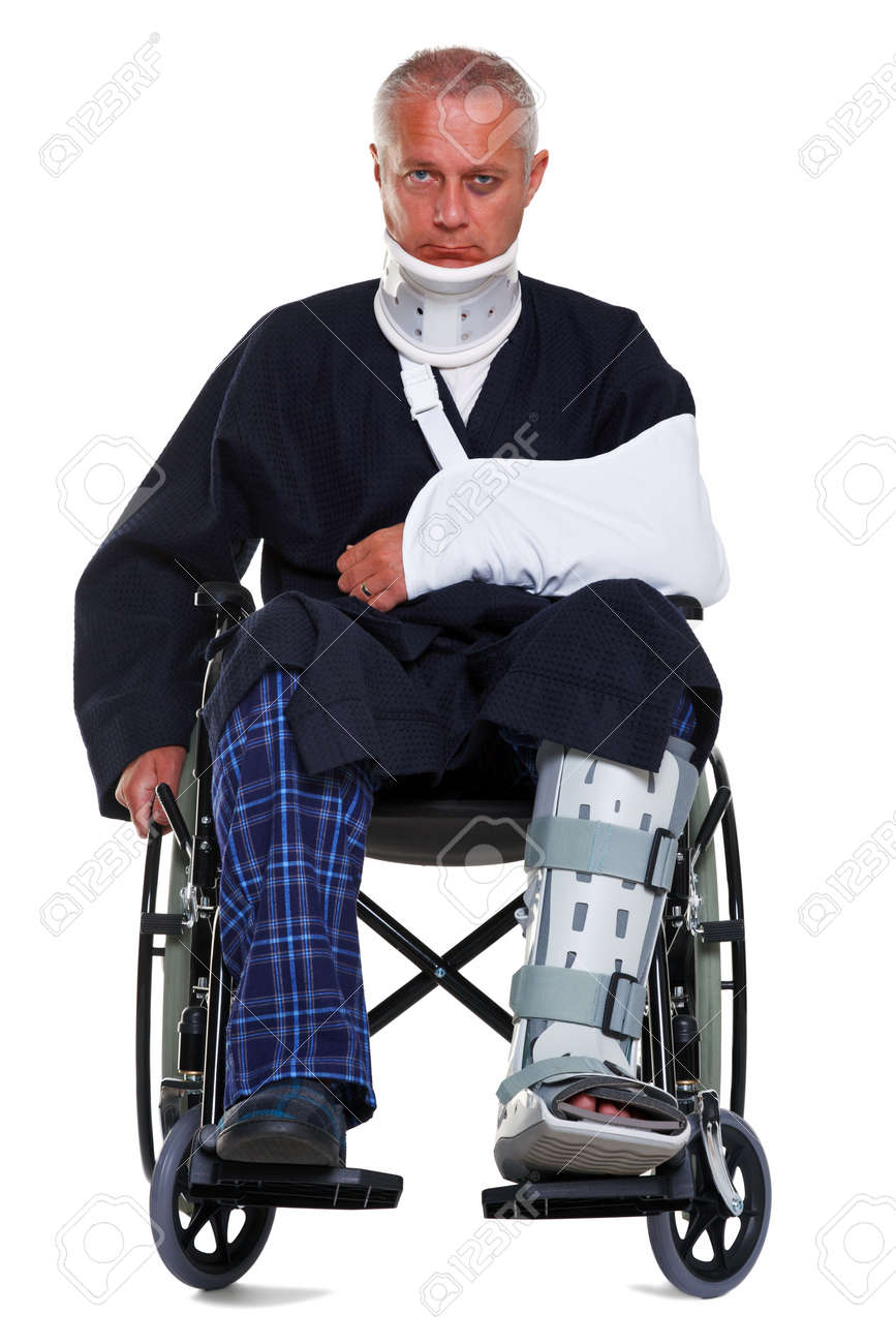 9969745-Photo-of-a-mature-male-with-various-injuries-in-a-wheelchair-he-s-wearing-a-neck-brace-arm-sling-and-Stock-Photo.jpg