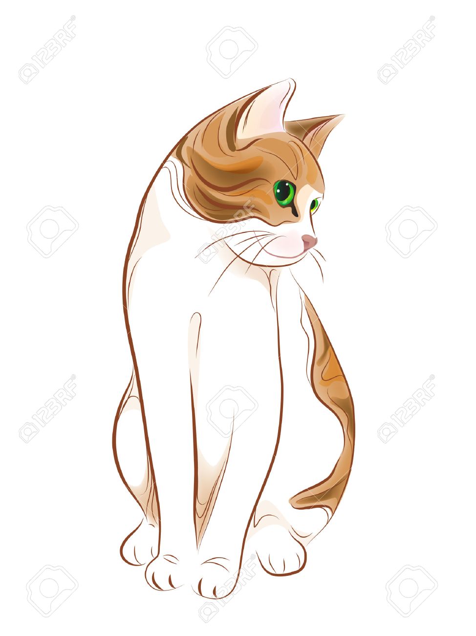Рисовать цветного кота Рисовать цветного кота