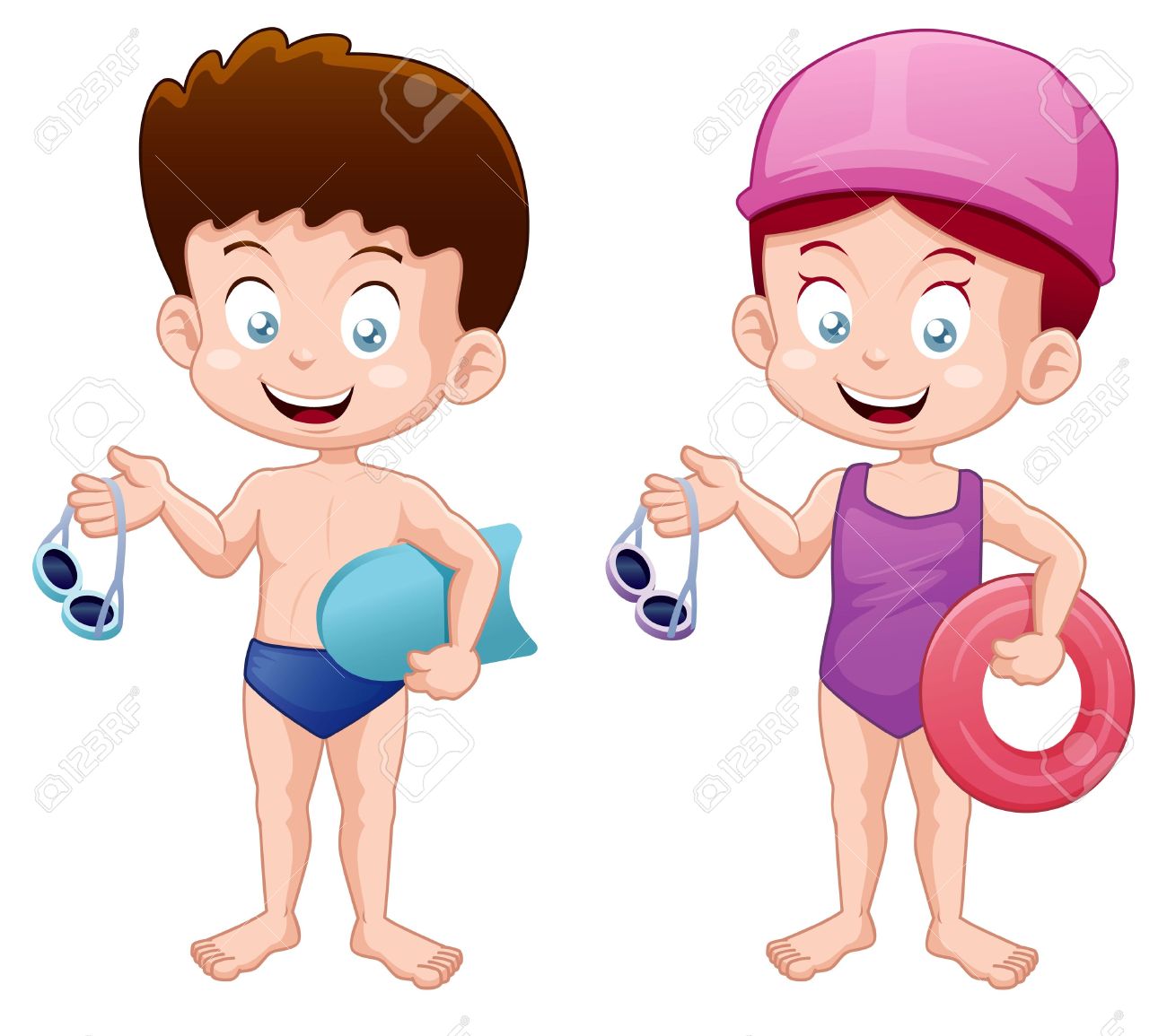 Boy Illustration Kids Swimming Kids Playing