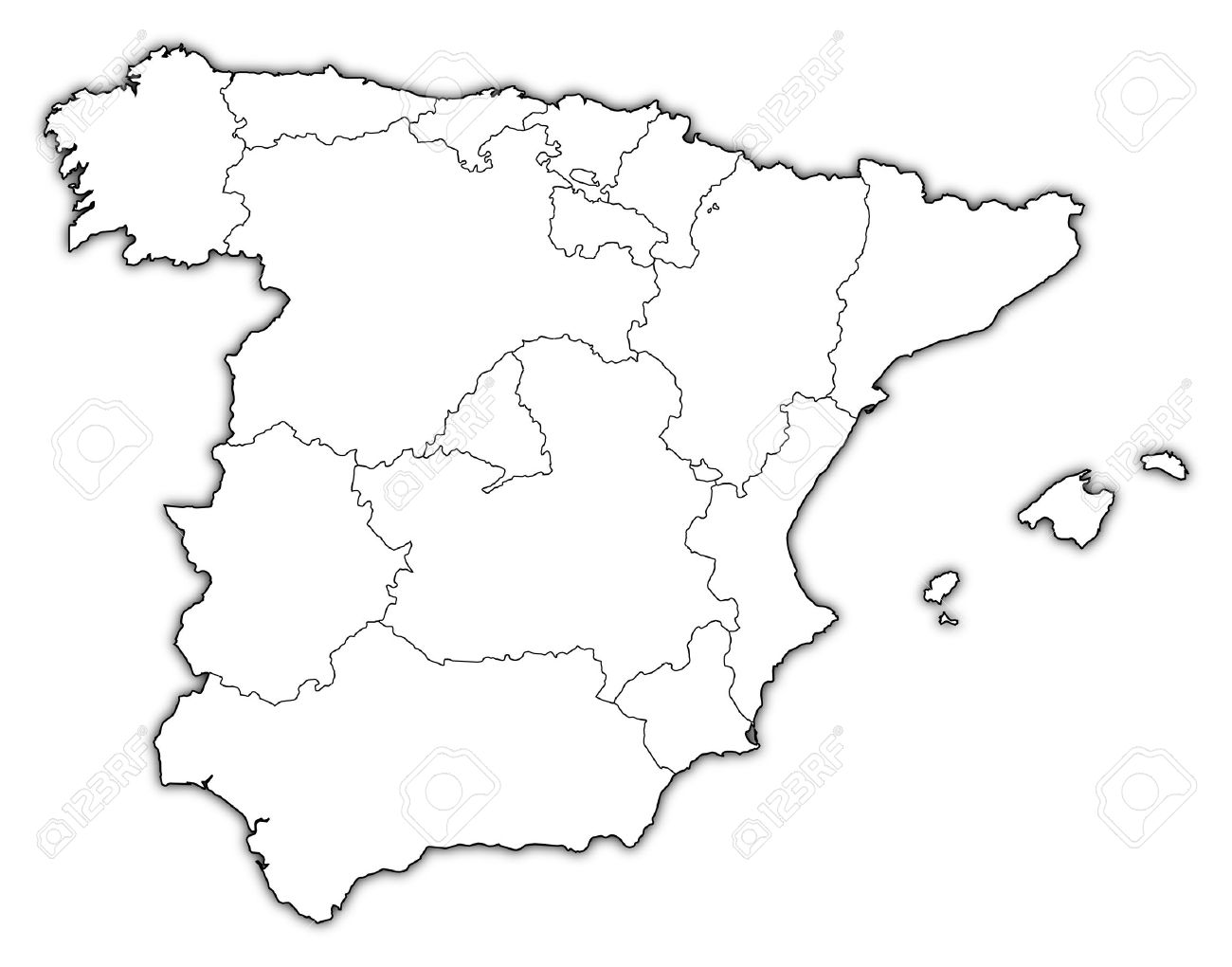 Political Map Of Spain With The Several Regions. Royalty Free ... Political map of Spain with ...