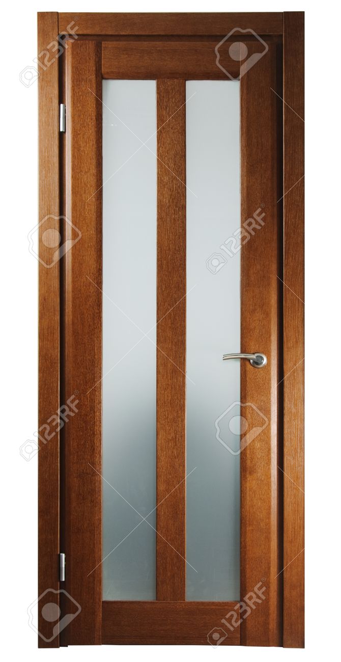Porte en bois pour la chambre sur le fond blanc banque d'images et ...