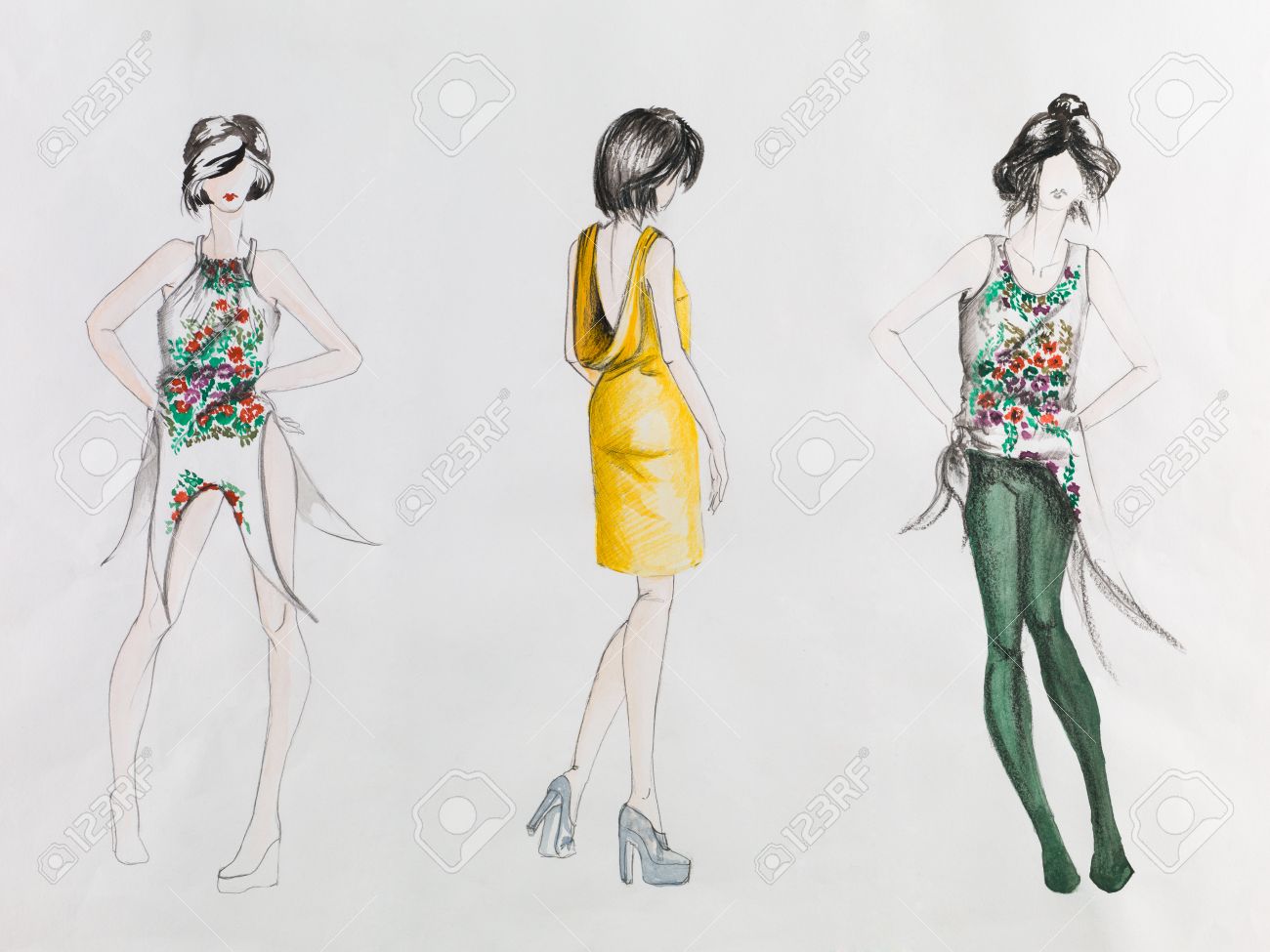 Fashion sketch royalty vrije foto's, plaatjes, beelden en stock ... Mode illustraties