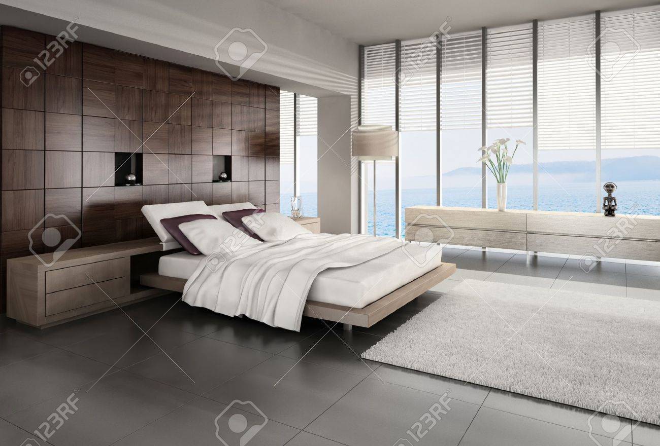 Modern design slaapkamer interieur royalty vrije foto, plaatjes ...