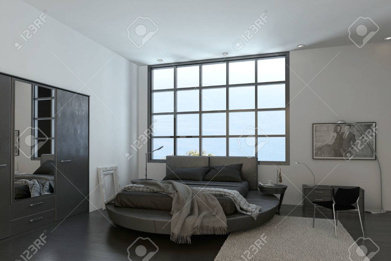 Intérieur moderne de chambre à coucher design de luxe banque d ...
