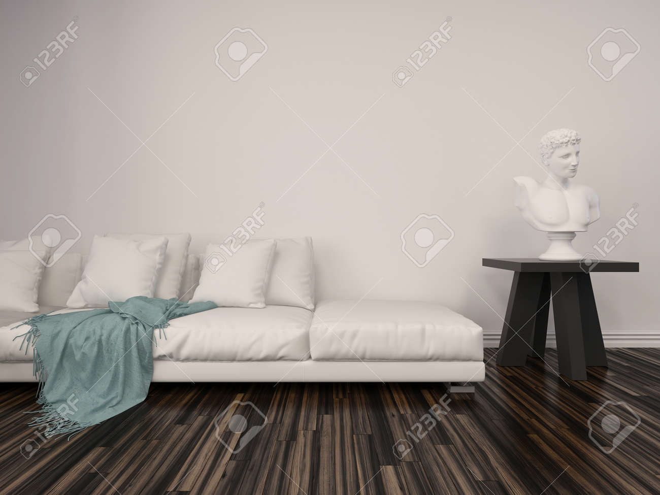 Décoration d'intérieur dans un salon classique avec un buste en ...