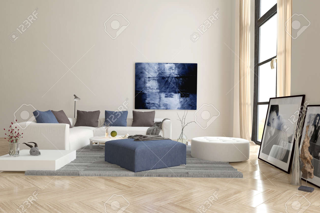 Vivre intérieur de la chambre avec un plancher à chevrons parquet ...