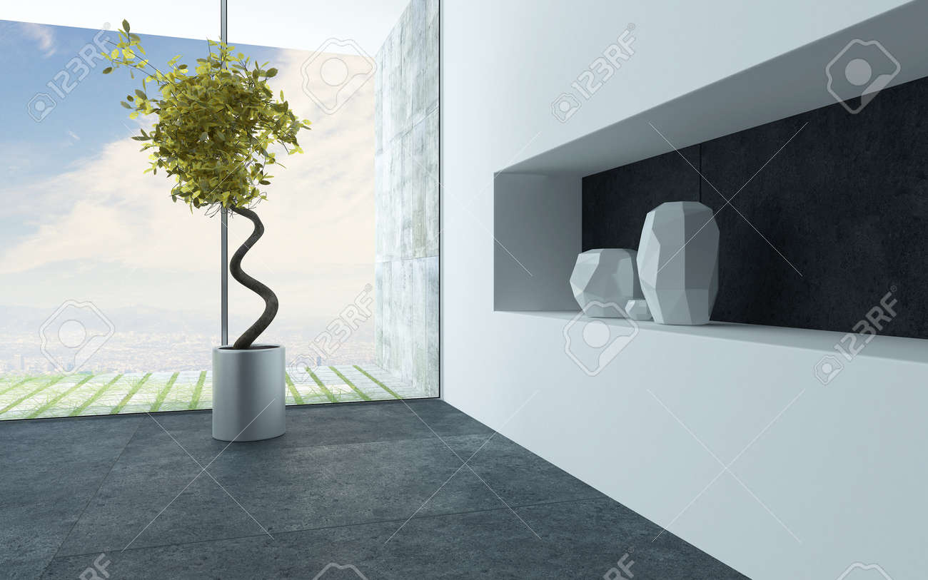Sier kamerplant met een spiraal stam en witte keramische vazen â ...