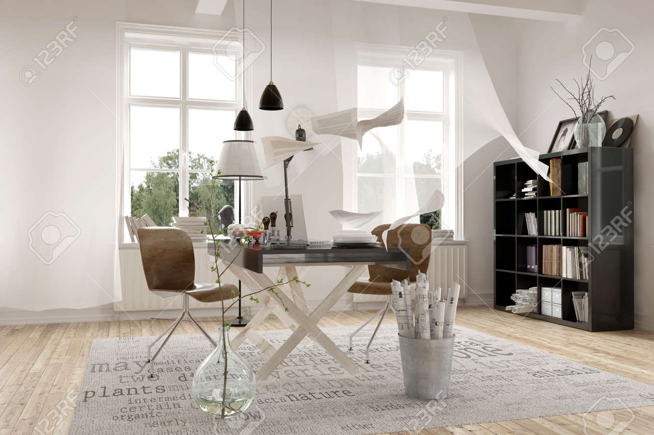 Architettura contemporanea interior design di un ufficio bianca ...