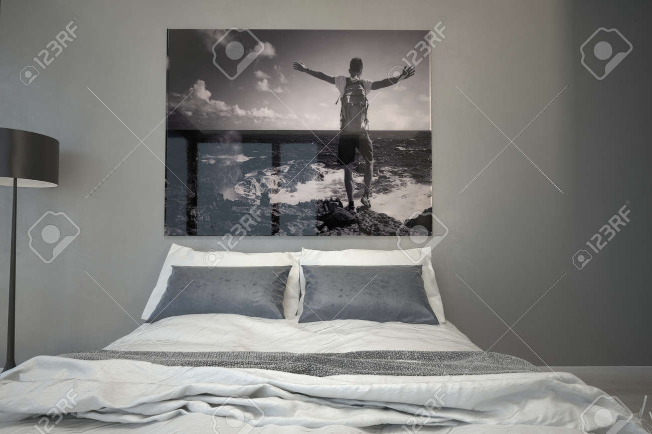 Un letto appeso : un bagno da sogno. Camera letto uomo
