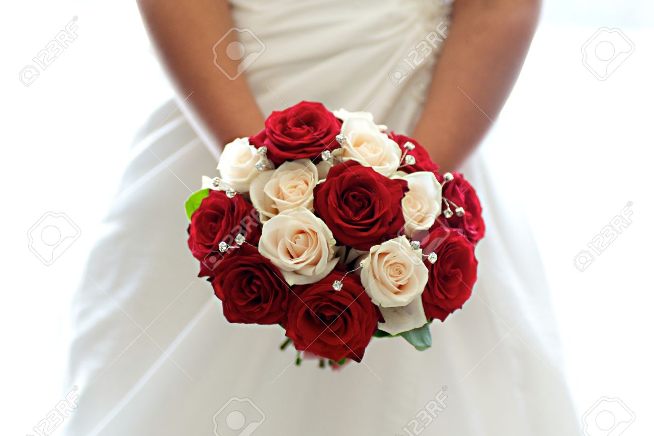 White And Red Rose Bouquet White And Red Rose Bouquet