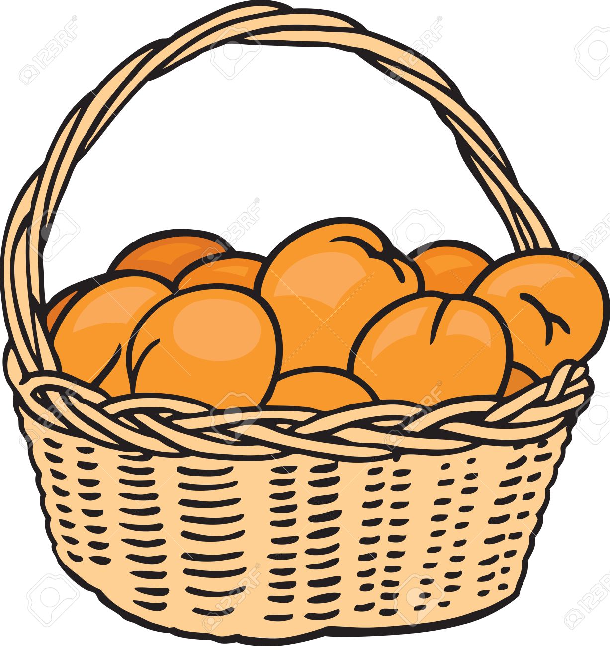 Basket of Oranges Clip Art