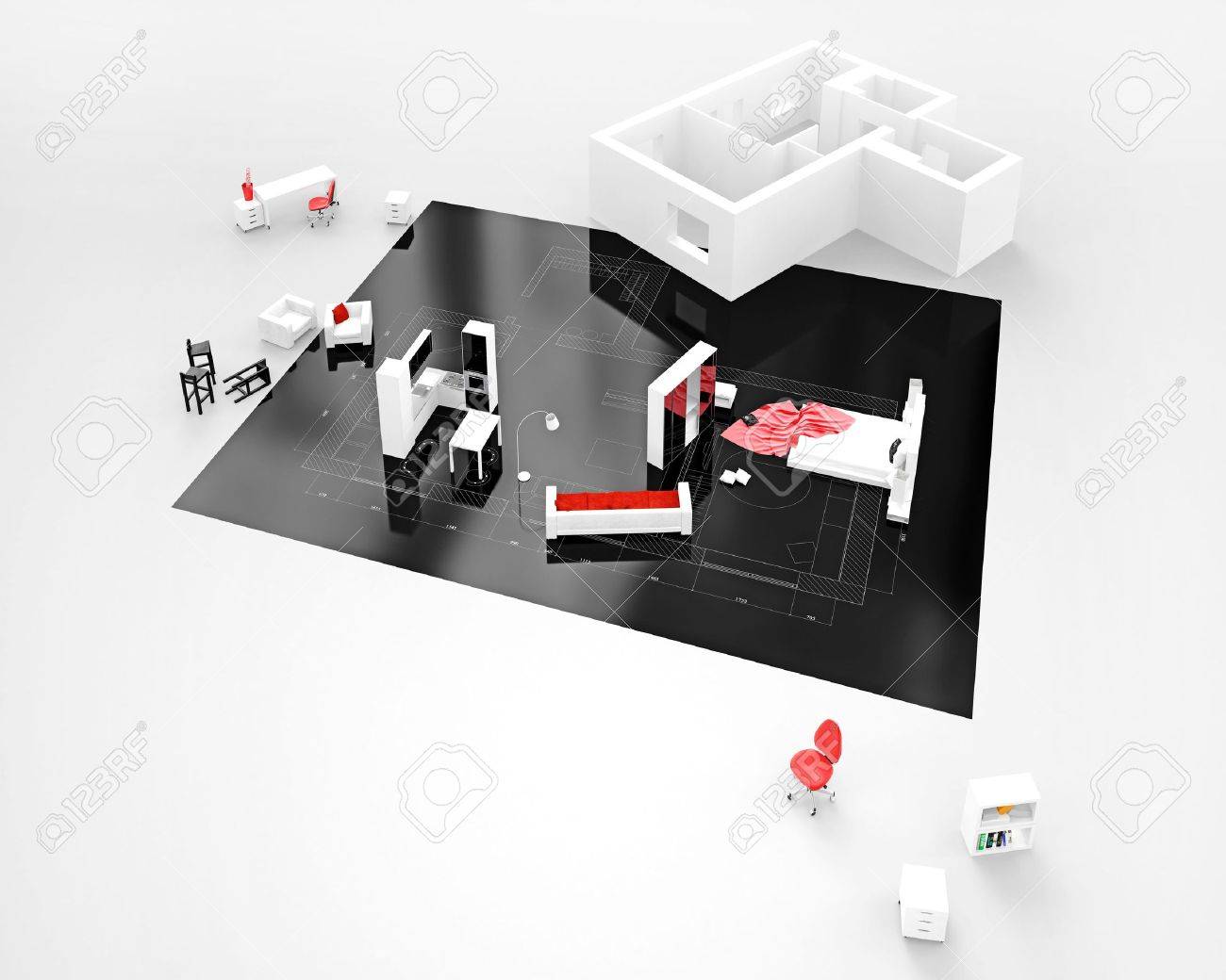 3d ansicht haus auf architekt s zeichnen hintergrundbild ist meine eigene lizenzfreie
