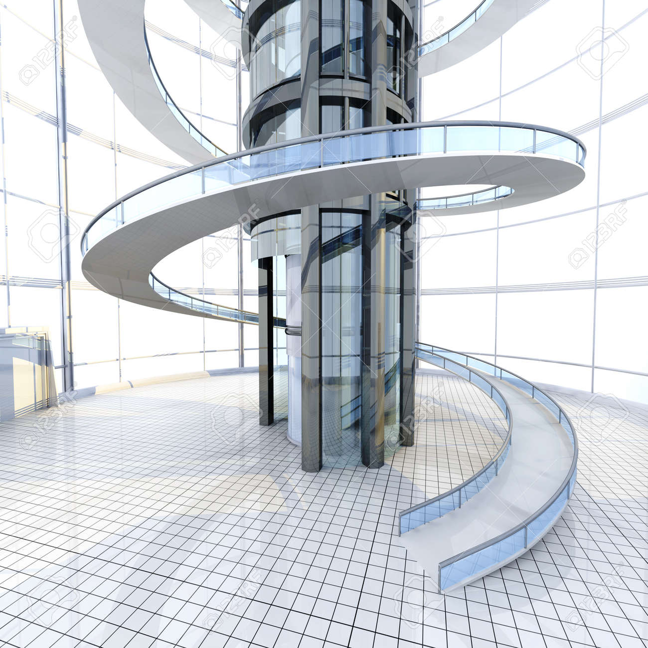 Science fiction architektur visualisierung 3d gerendert illustration lizenzfreie bilder 21159265