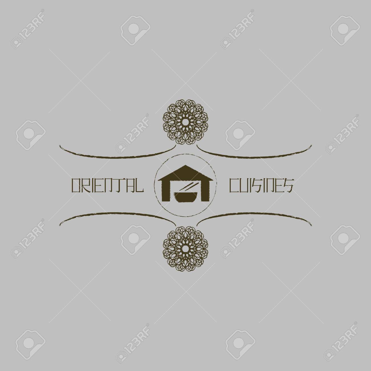 Logo sjabloon voor oosterse keuken business. etnisch ontwerp logo ... Traditionele Japanse keuken