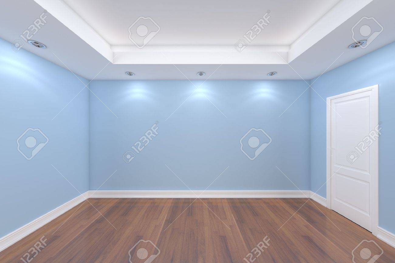 Home interieur rendering met lege kamer kleur muur en versierde ...