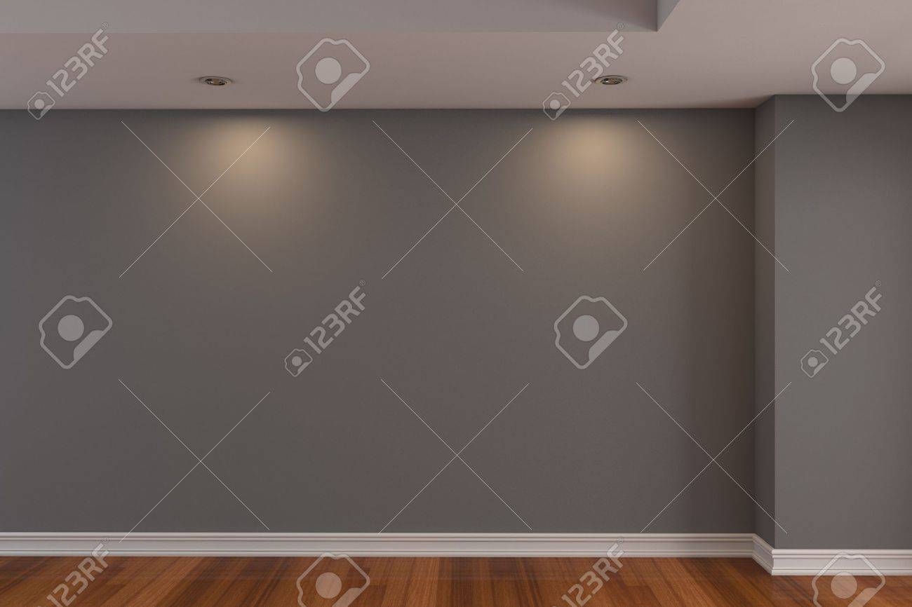 Home interieur rendering met lege kamer grijze kleur muur en ...