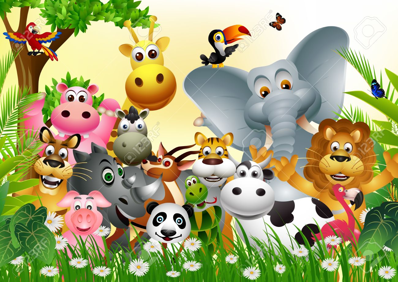 Cartoon wild animals clipart