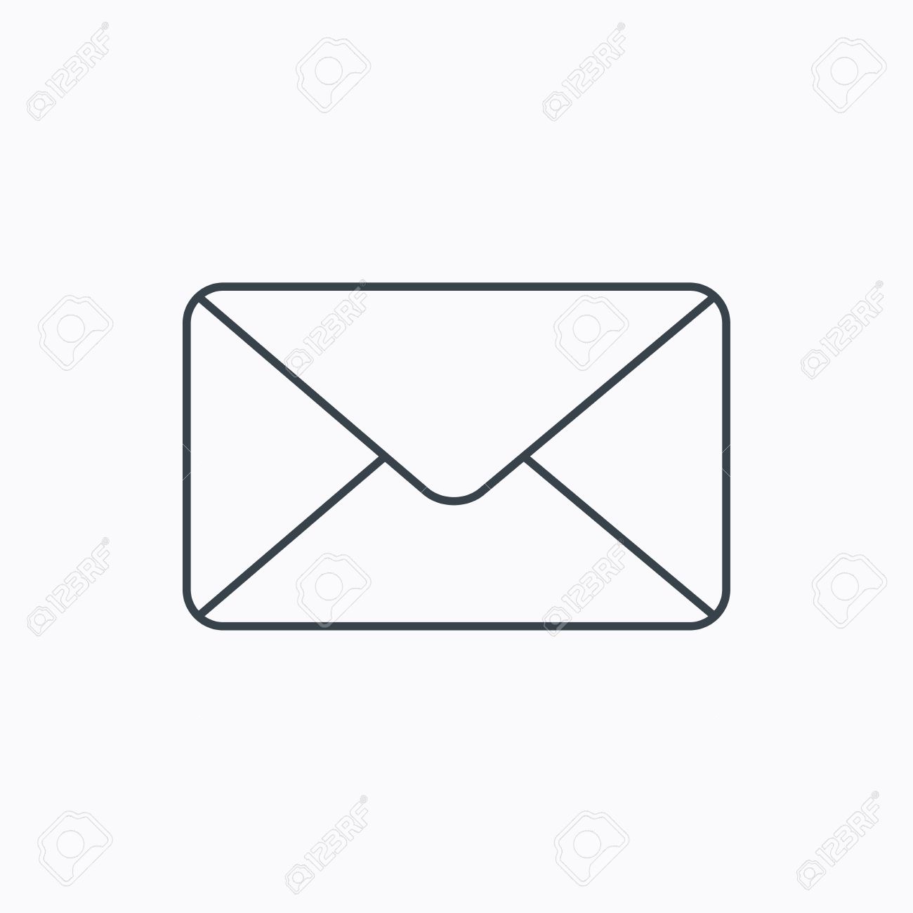 Email Letter Background Email message sign. Internet letter symbol. Linear outline icon on white background. Vector