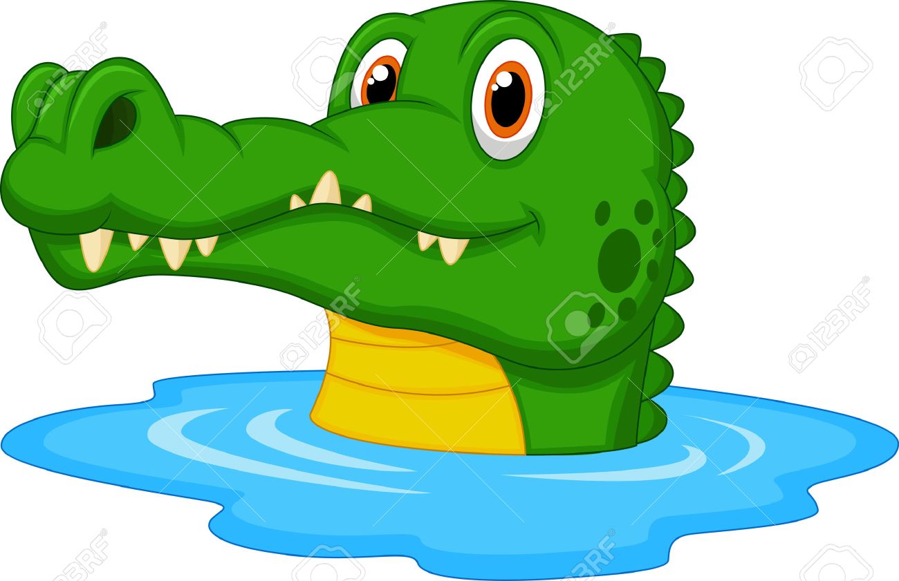Alligators in Water Clip Art