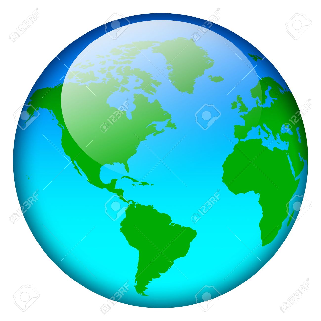 Map Of The World Round Stock Photo - Blue world map globe
