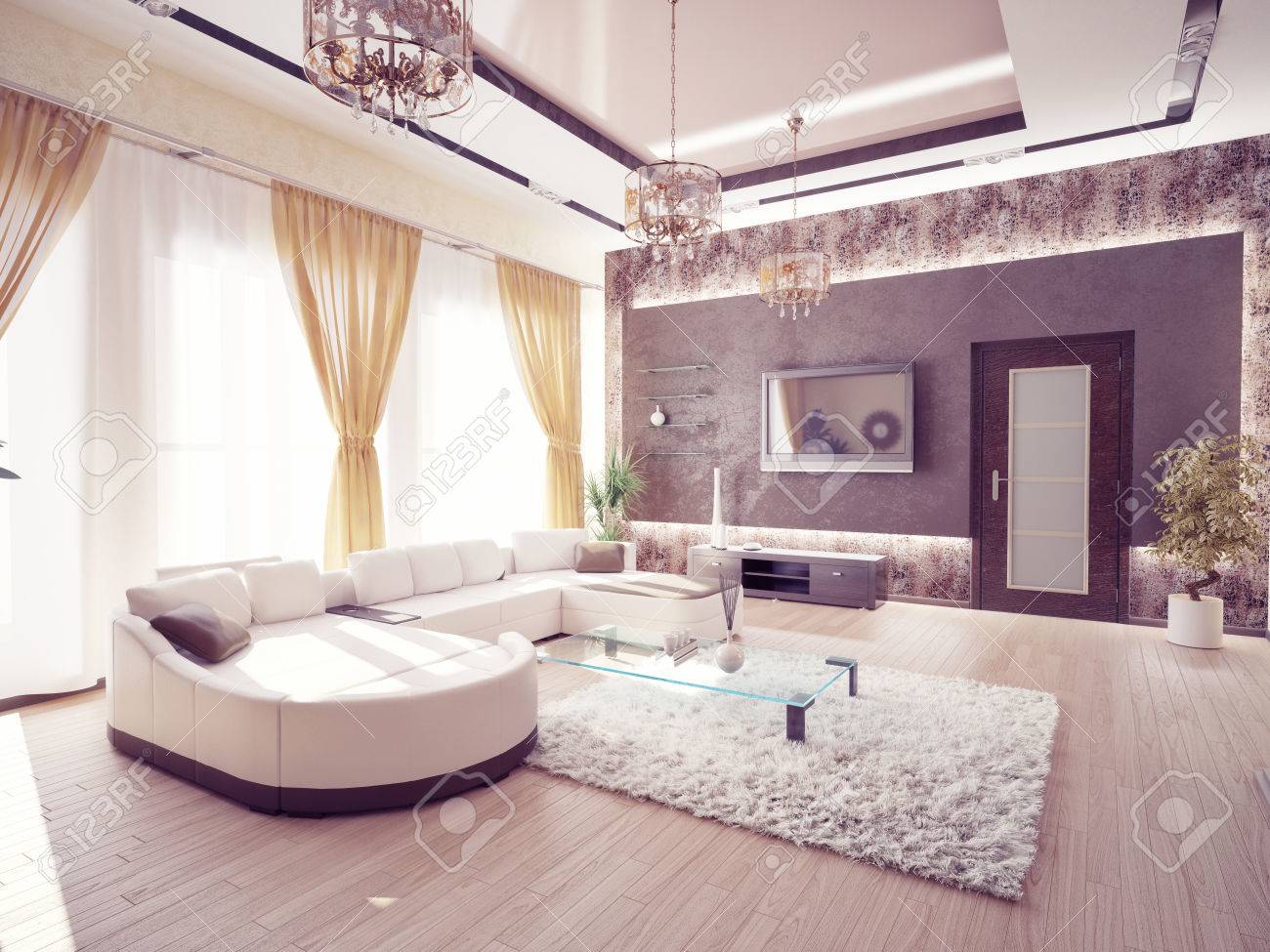 Moderne wohnzimmer interior design lizenzfreie fotos, bilder und ...