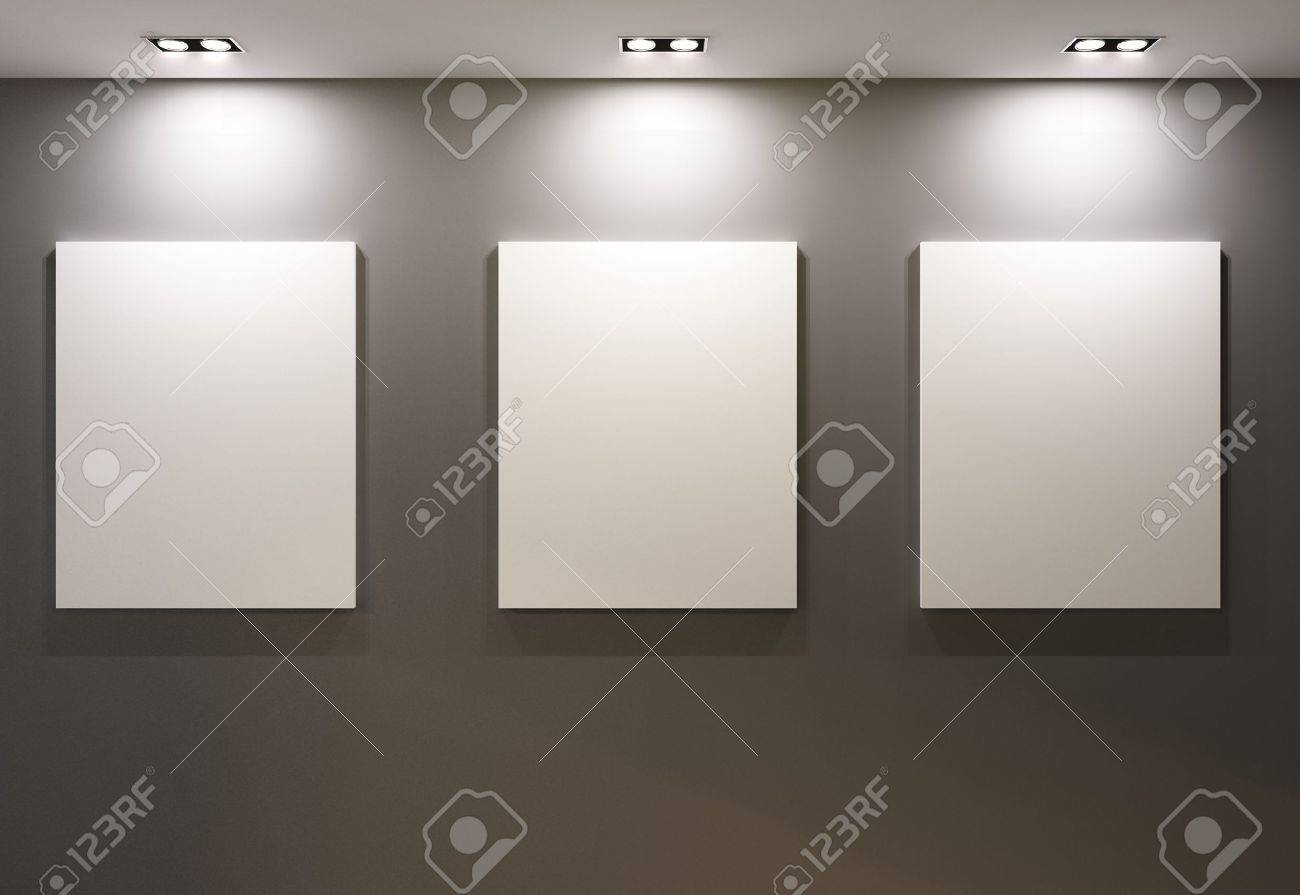 Leeren rahmen auf graue wand in der gallary museum innenraum ... Raum graue wand
